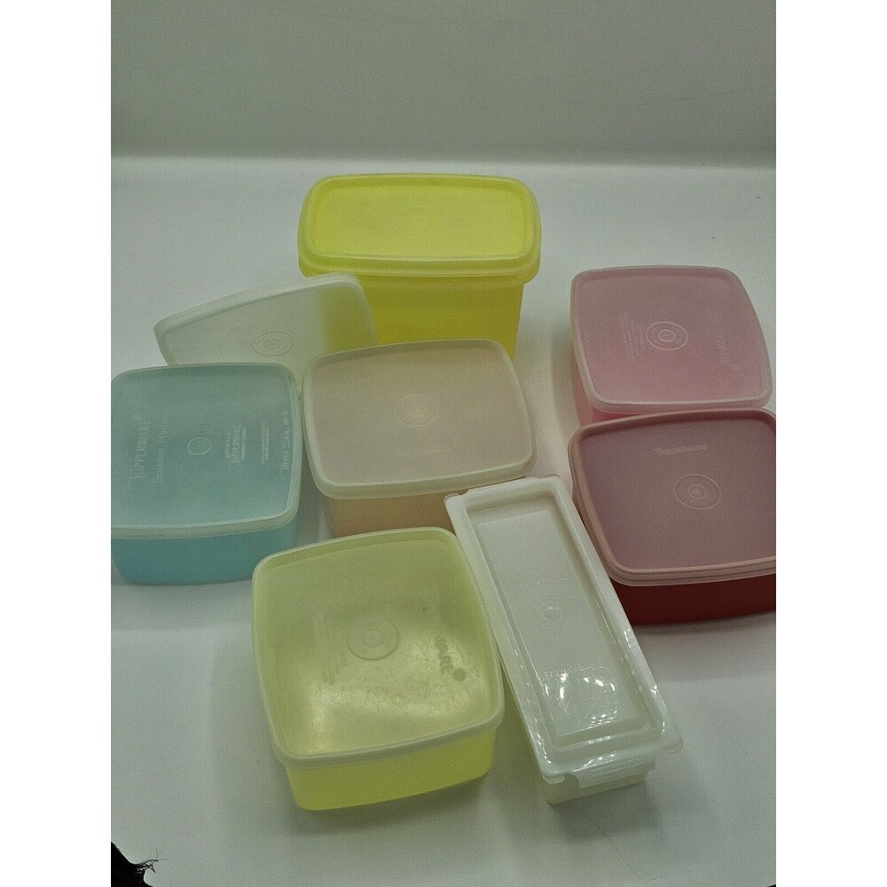 7 Tupperware Containers With Lids ~ Butter Container ~ VINTAGE